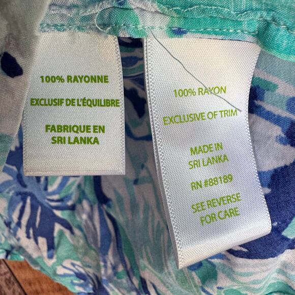 Lilly Pulitzer Tunic Top Willa in Tropical Turquoise Elephant Preppy Beach Small - Picture 8 of 9